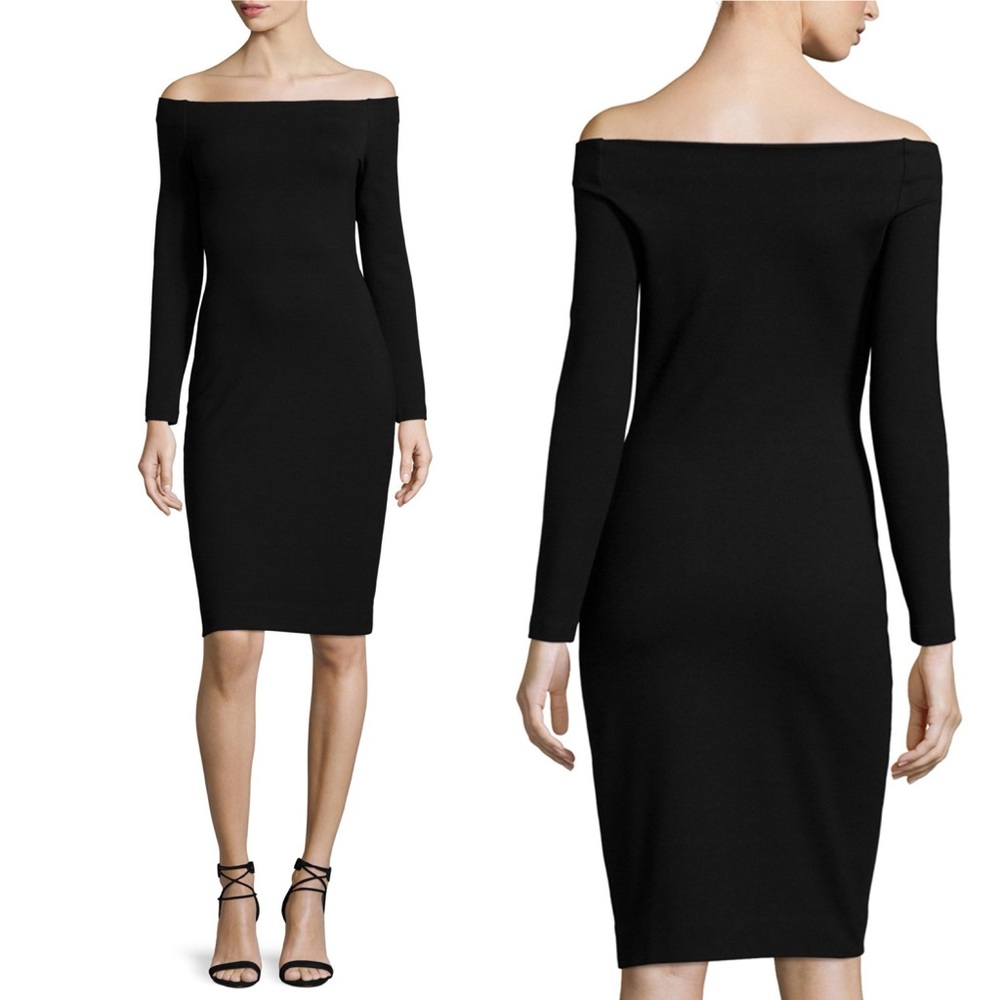 L'AGENCE Elegant Black Long Sleeve Dress